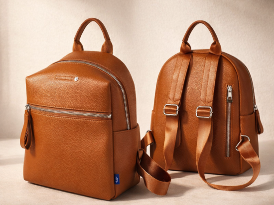 حقيبة بنية اللون من اللوز