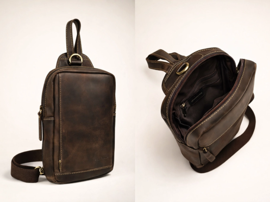 حقيبة كتف جلدية