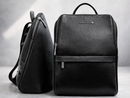 حقيبة ظهر جلدية صغيرة الحجم (لجهاز كمبيوتر محمول مقاس 13 بوصة)